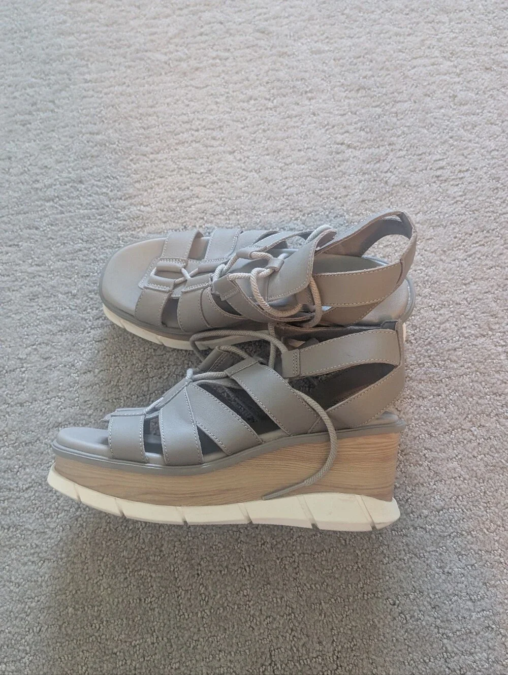 Sorel Gray Strappy Wedge Sandals